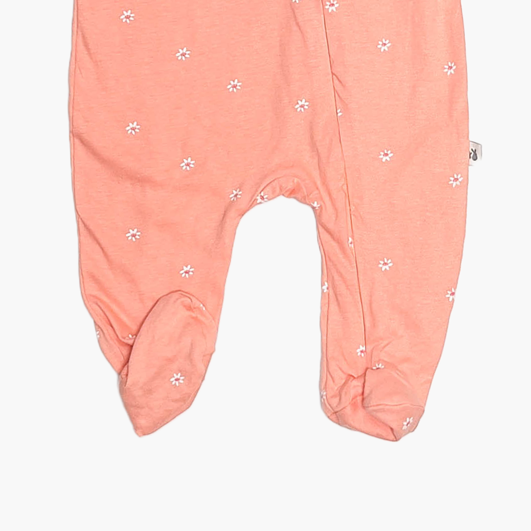 PEACHY ORANGE FLORAL PATTERNED SLEEPSUIT