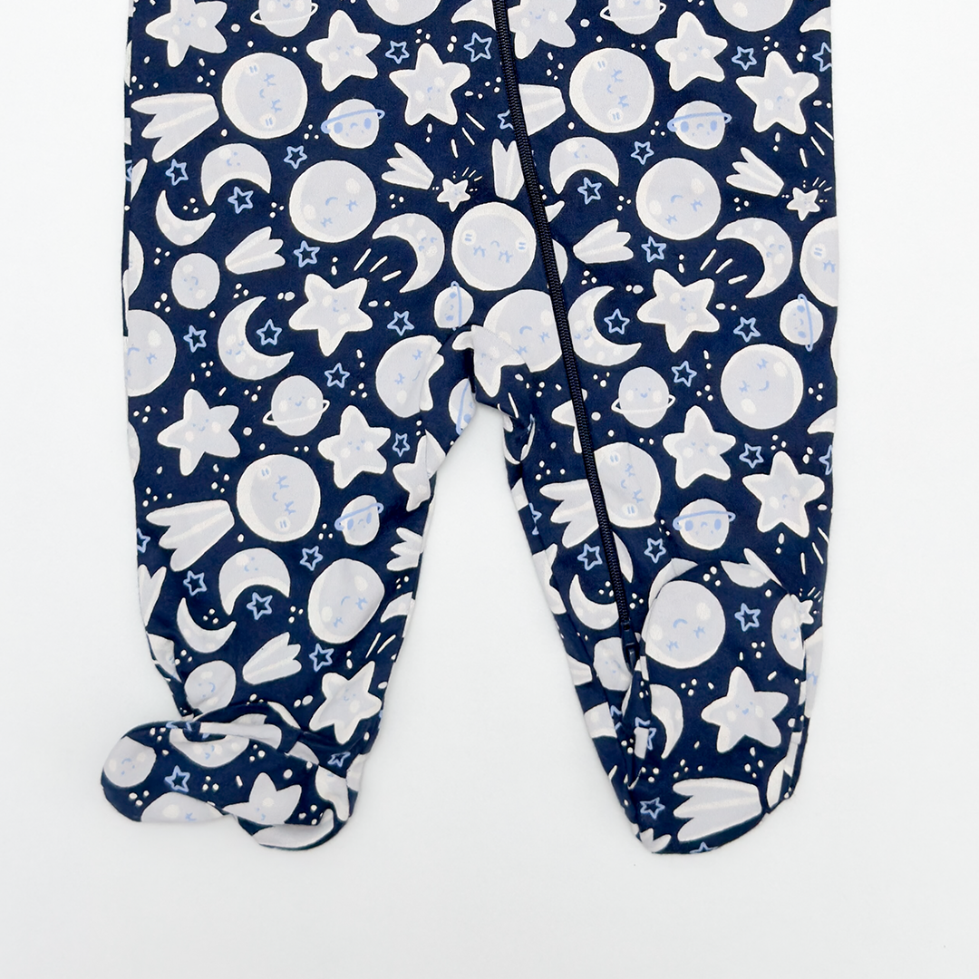 NAVY BLUE SPACE PRINTED SLEEPSUIT