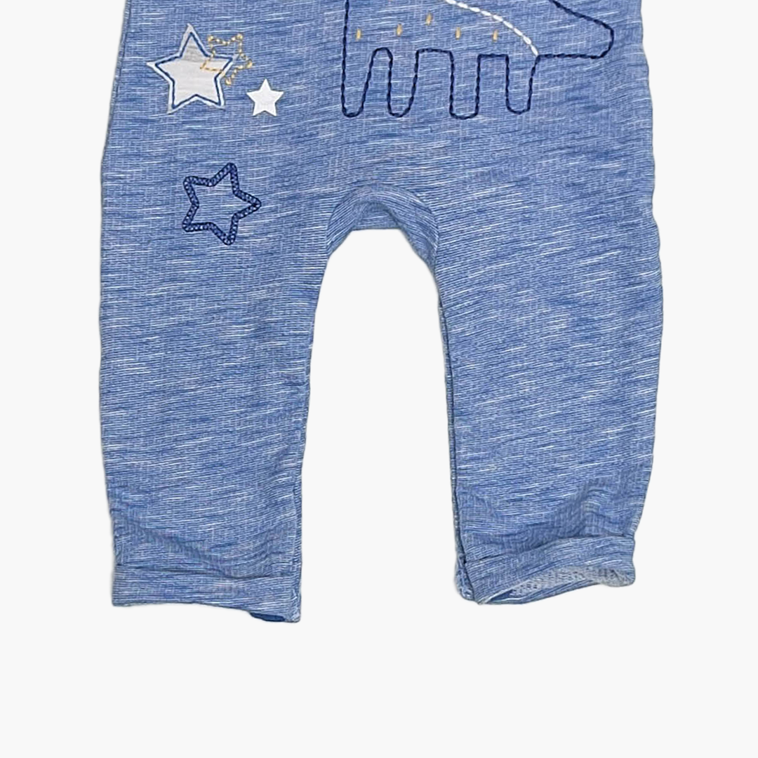 BLUE DINO PRINTED DUNGAREE