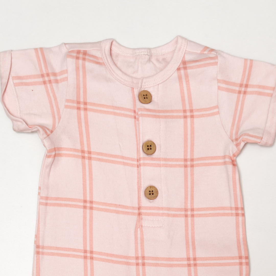 PASTEL PINK CHECK ROMPER