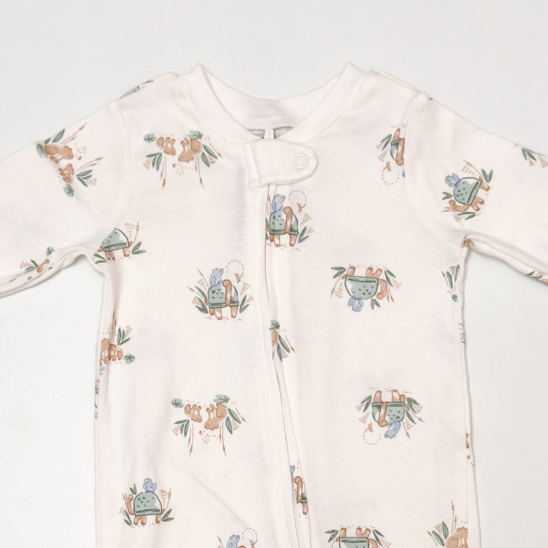 TORTOISE PRINTER ZIPPER SLEEPSUIT