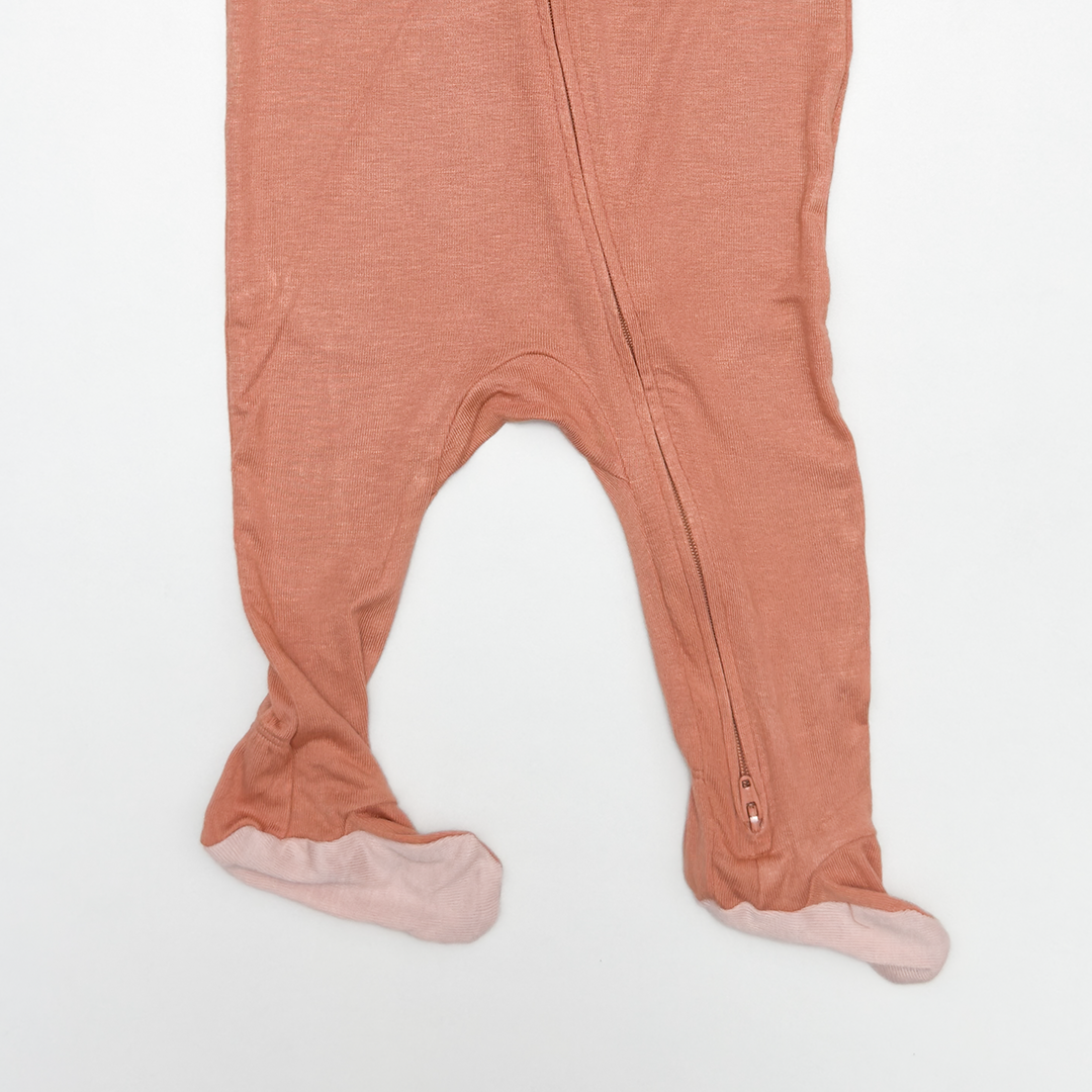 BRICK BROWN ZIPPER VISCOUS SLEEPSUIT