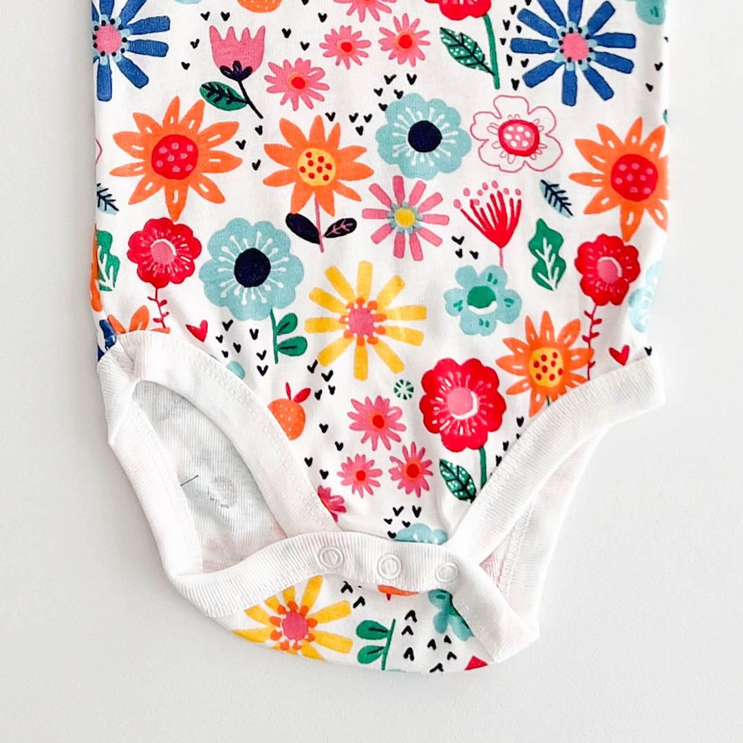 FLORAL GIRLS COTTON ONESIE