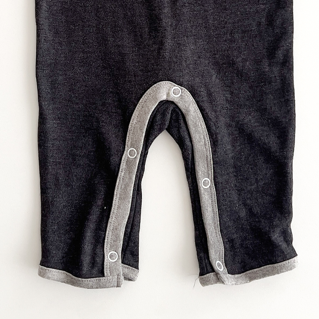 dark grey striped romper
