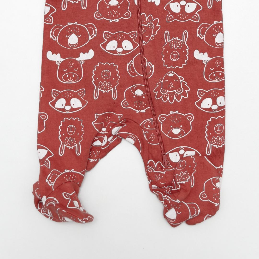 BRICK BROWN PRINTED SLEEPSUIT