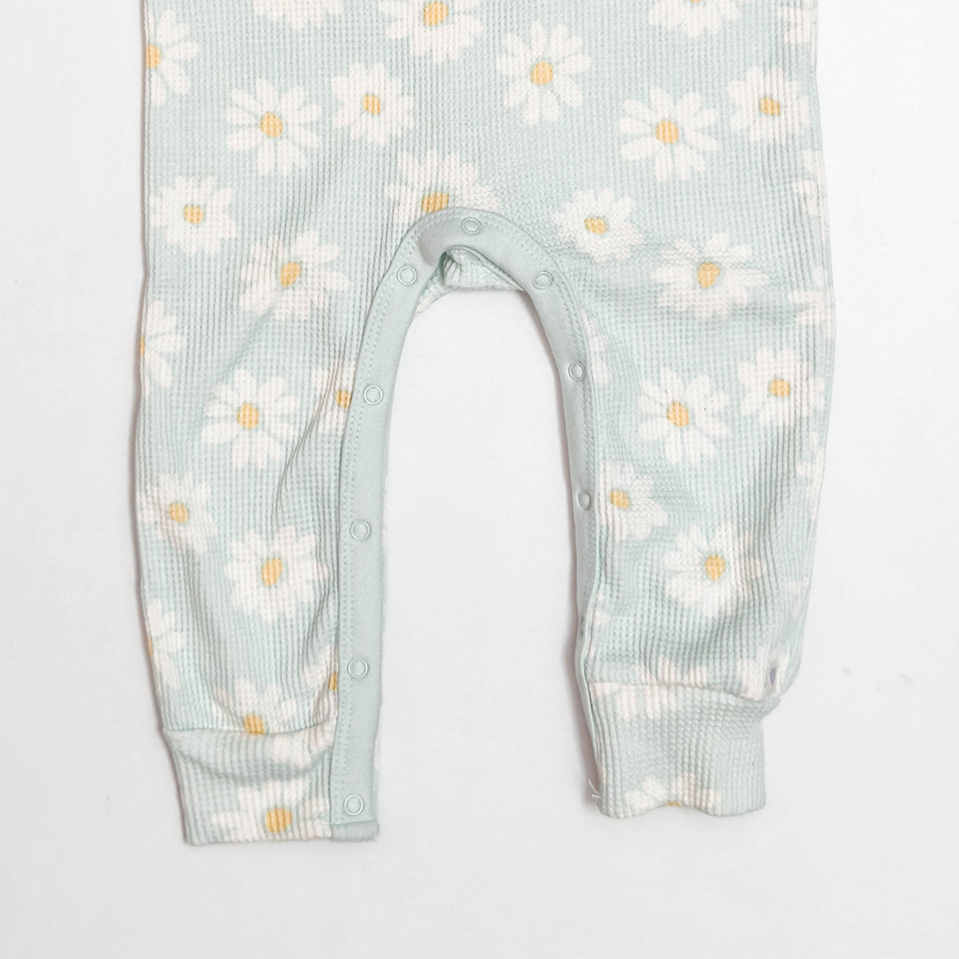 PASTEL GREEN FLORAL KNITTED ROMPER