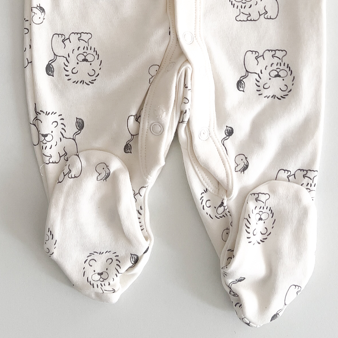 White Lion printed sleepsuit