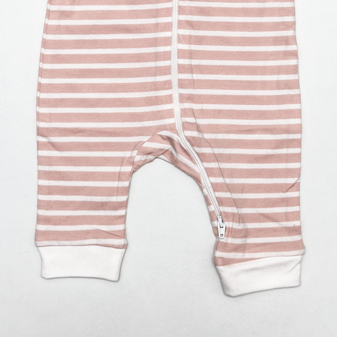 PASTEL STRIPED ZIPPER ROMPER