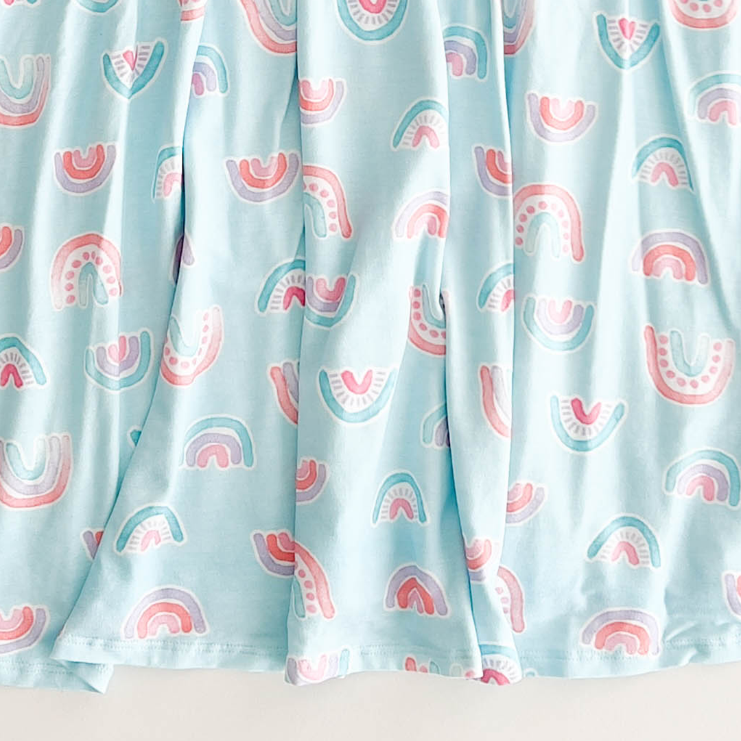 BLUE RAINBOW PRINTED FROCK