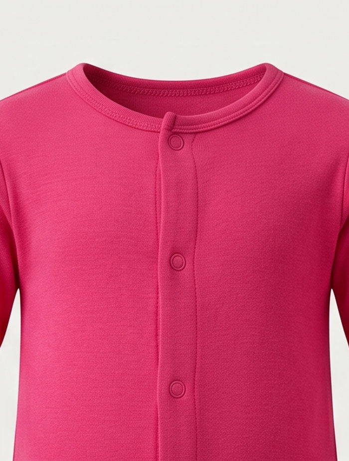 Hot pink button sleepsuit