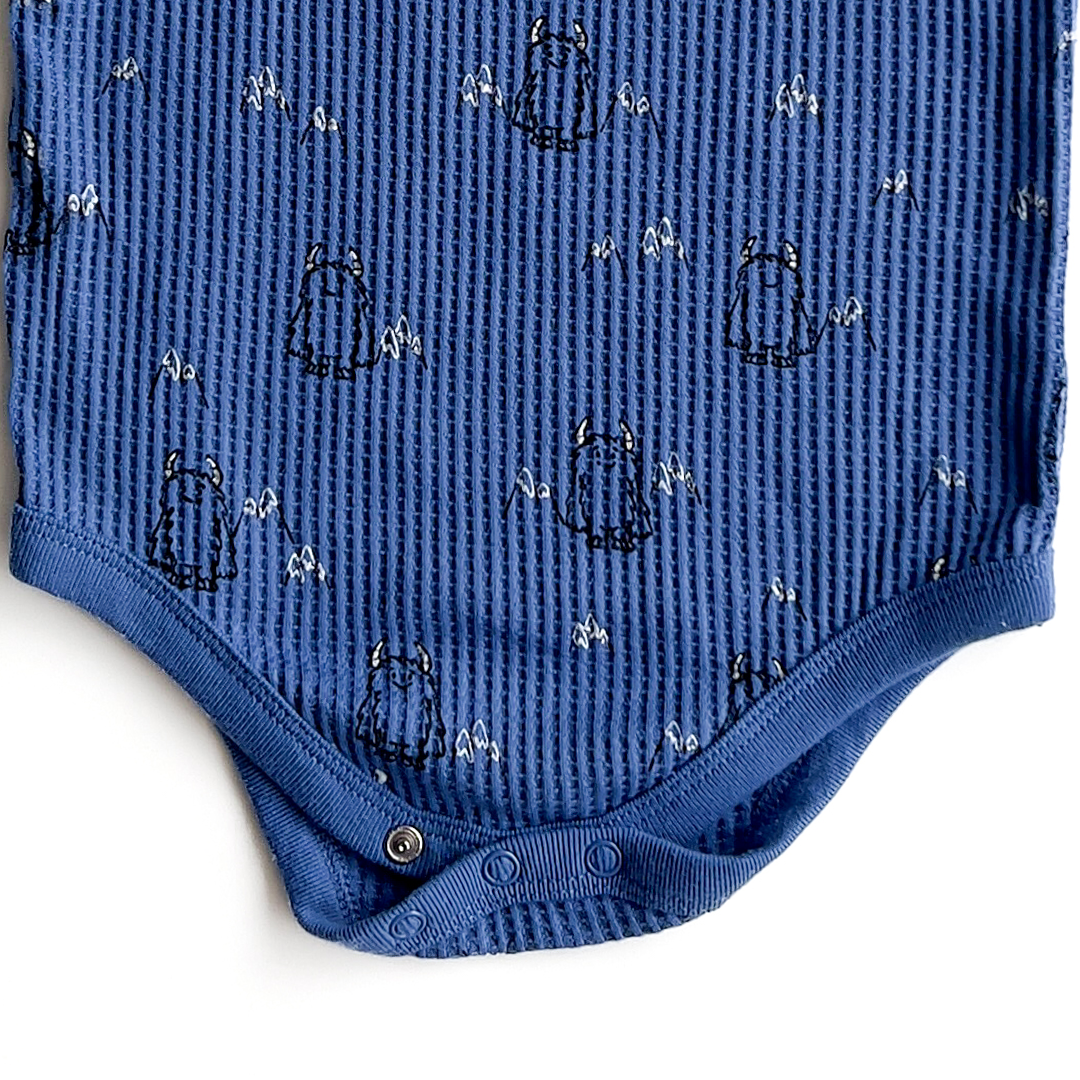 DARK BLUE WAFFLE KNIT JUMPSUIT