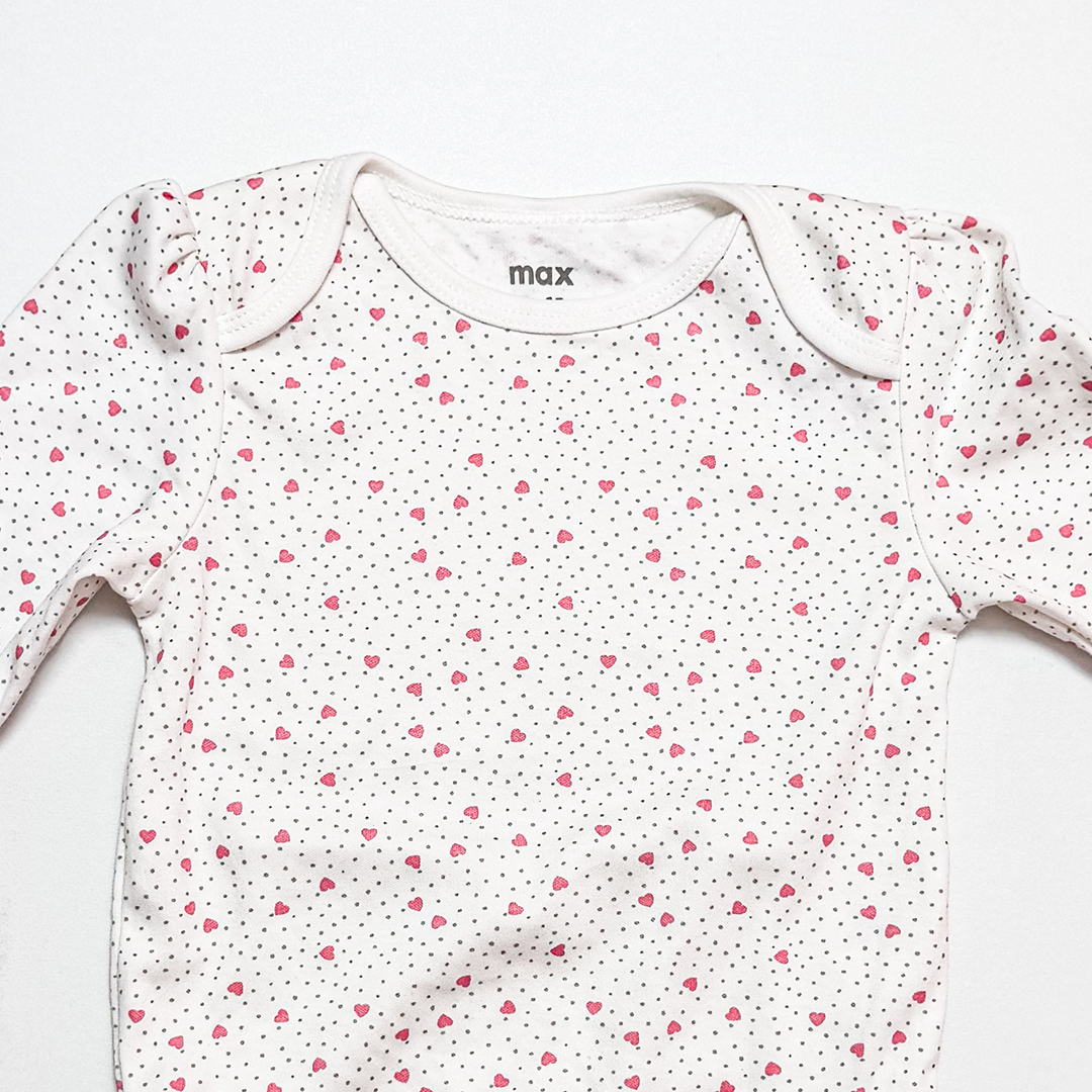 WHITE PINK LOVE ONESIE