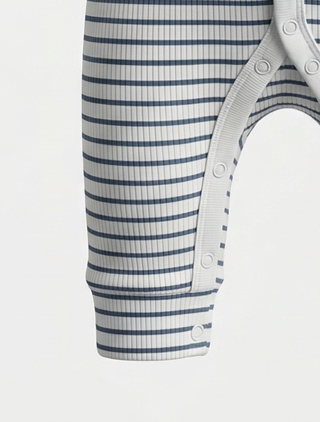 PREMIUM WHITE STRIPES RIBBED ROMPER