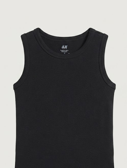 Black sleeveless onesie