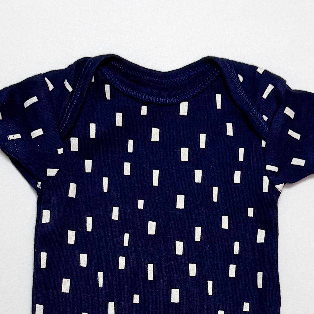 NAVY BLUE PATTERNED ONESIE