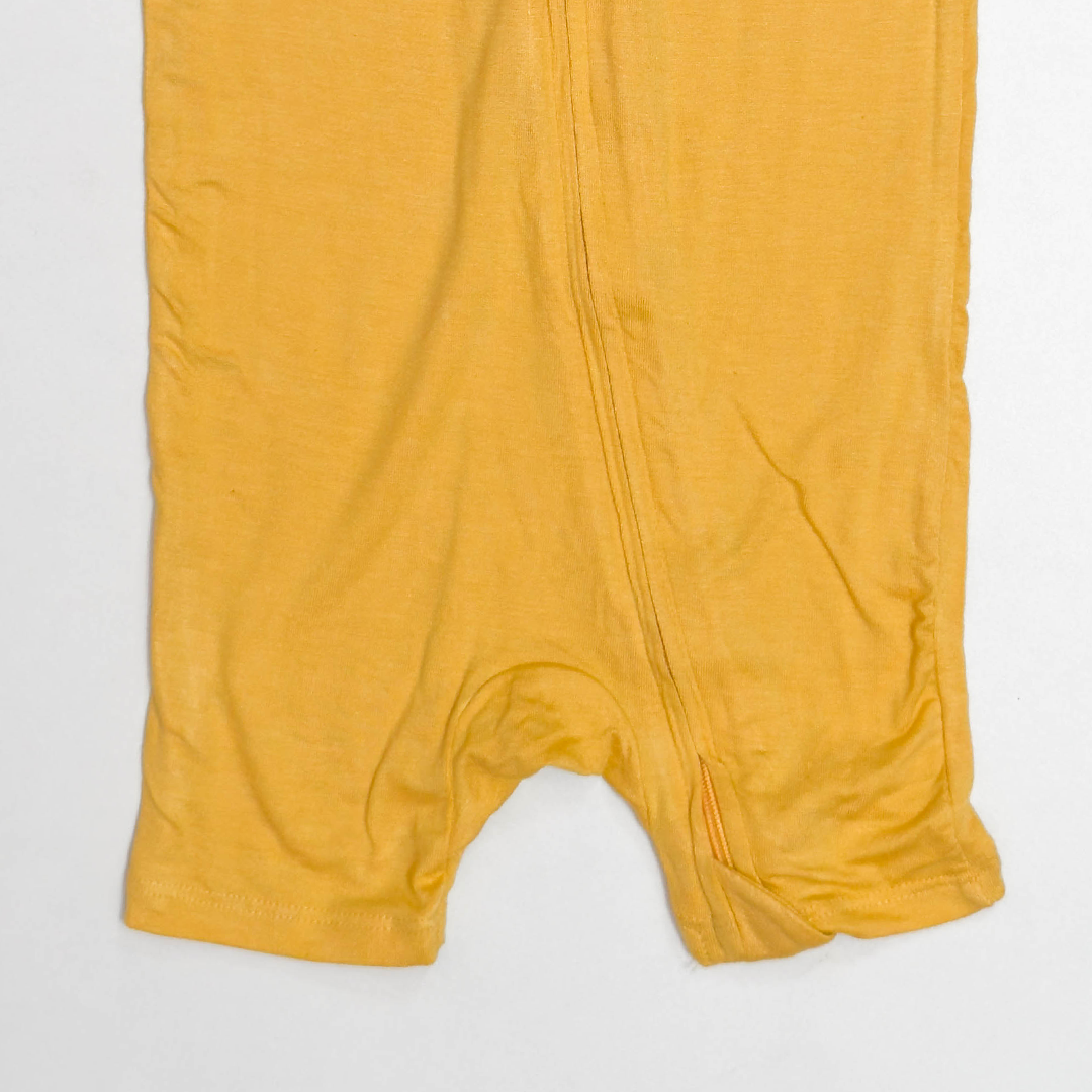 YELLOW VISCOUS ZIPPER JUMPSUIT