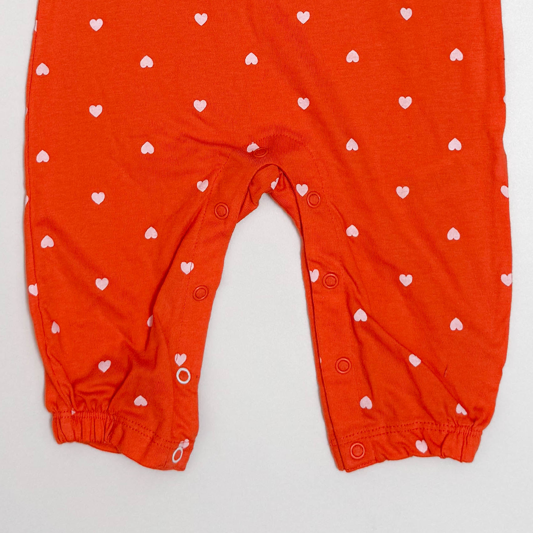 ORANGE LOVE PRINTED ROMPER