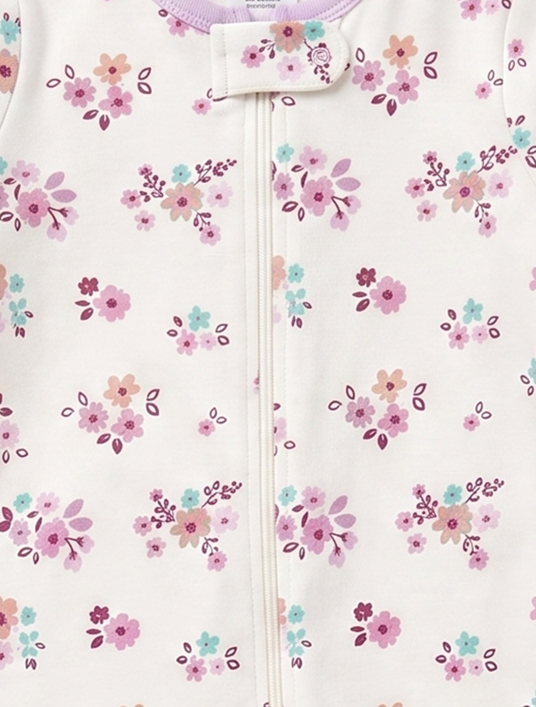 Purple floral zipper sleepsuit