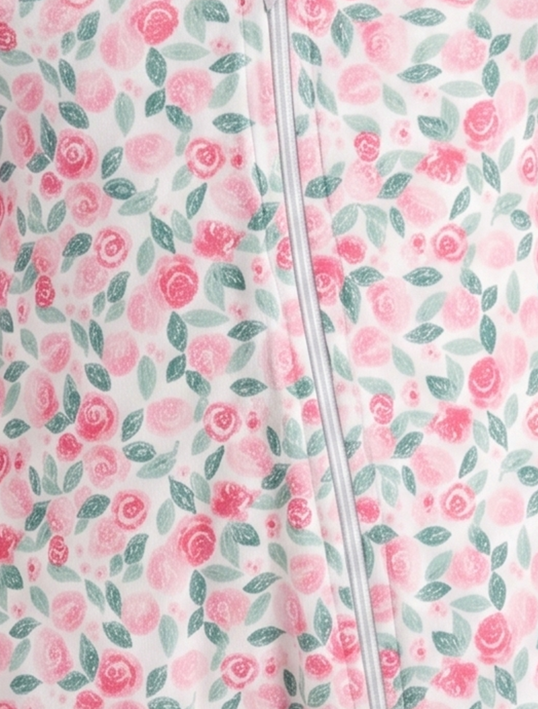 Pink floral zipper sleepsuit