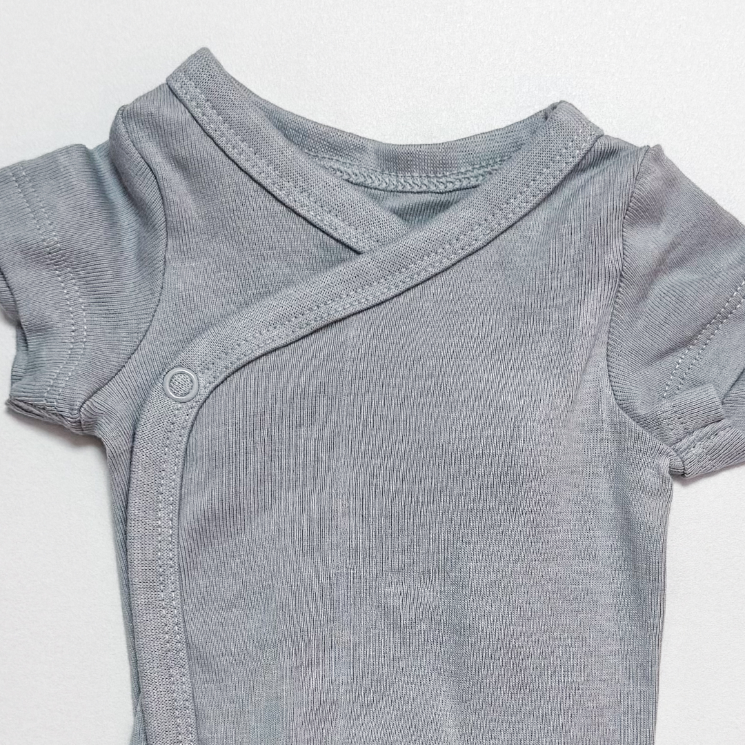 GREY BLUE WRAPOVER ONESIE