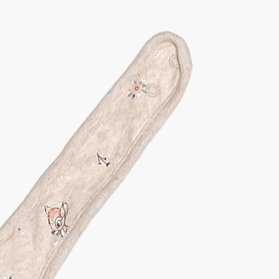 BEIGE BAMBI PATTERNED ROUND BIBS