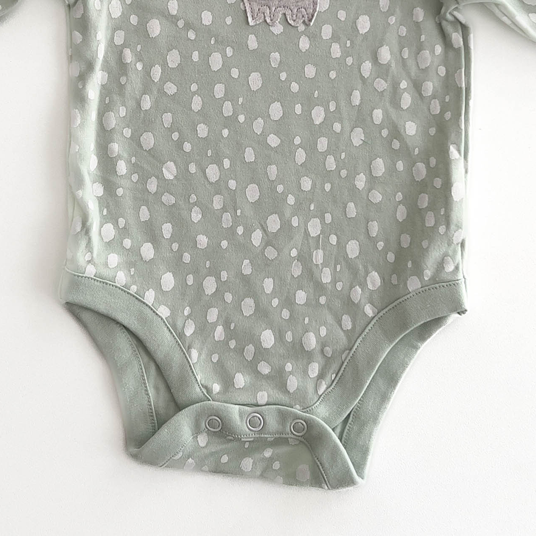 SAGE GREEN PATTERNED ONESIE