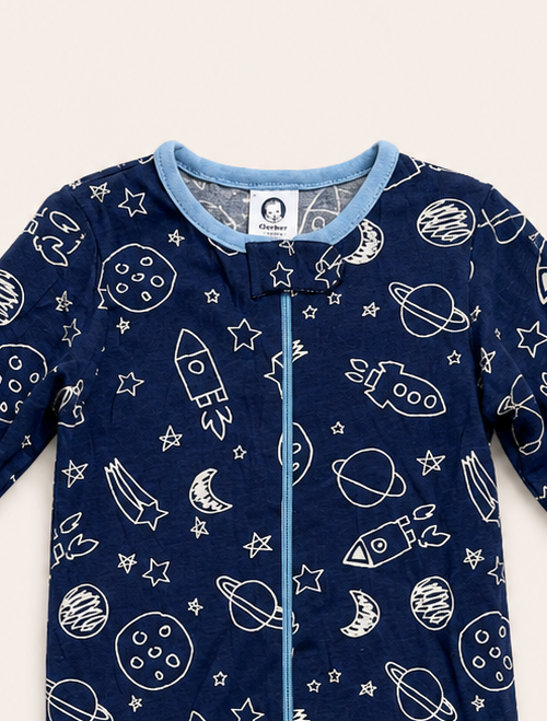 Navy blue zipper sleepsuit