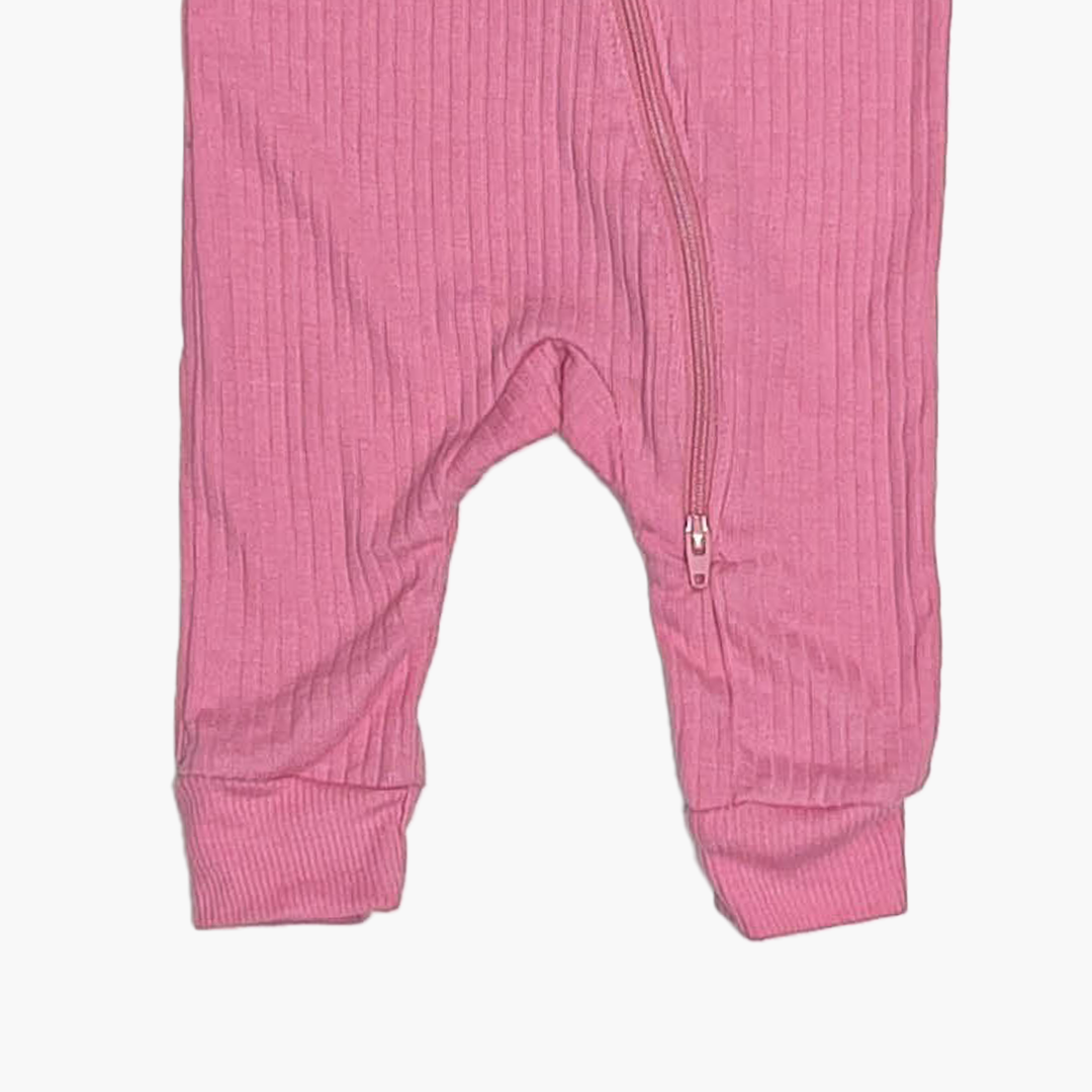 HOT PINK RIBBED ROMPER