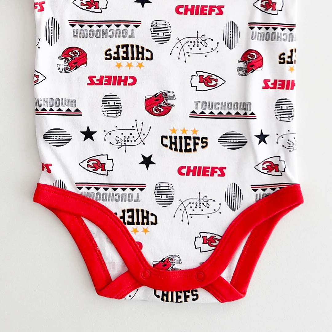 WHITE PRINTED COTTON ONESIE