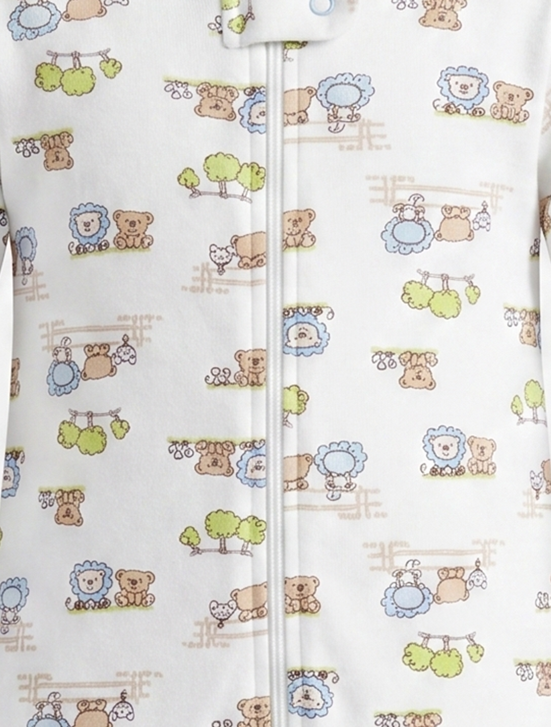 Blue printed zipper sleepsuit