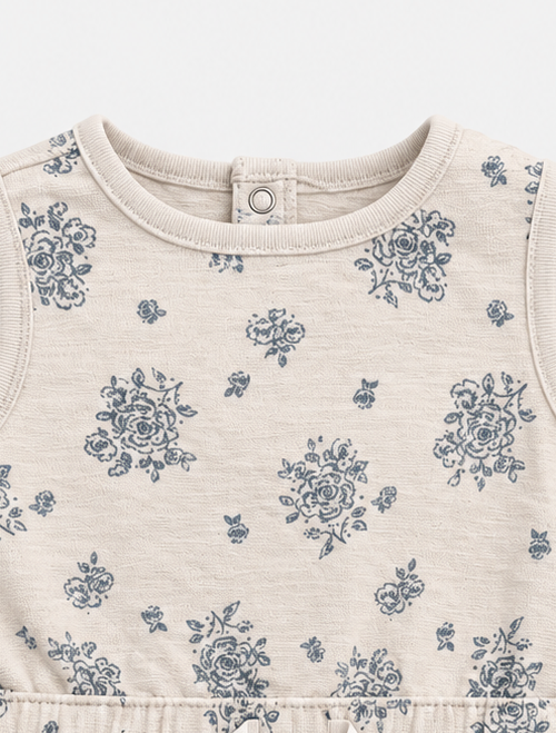 Blue floral patterned onesie