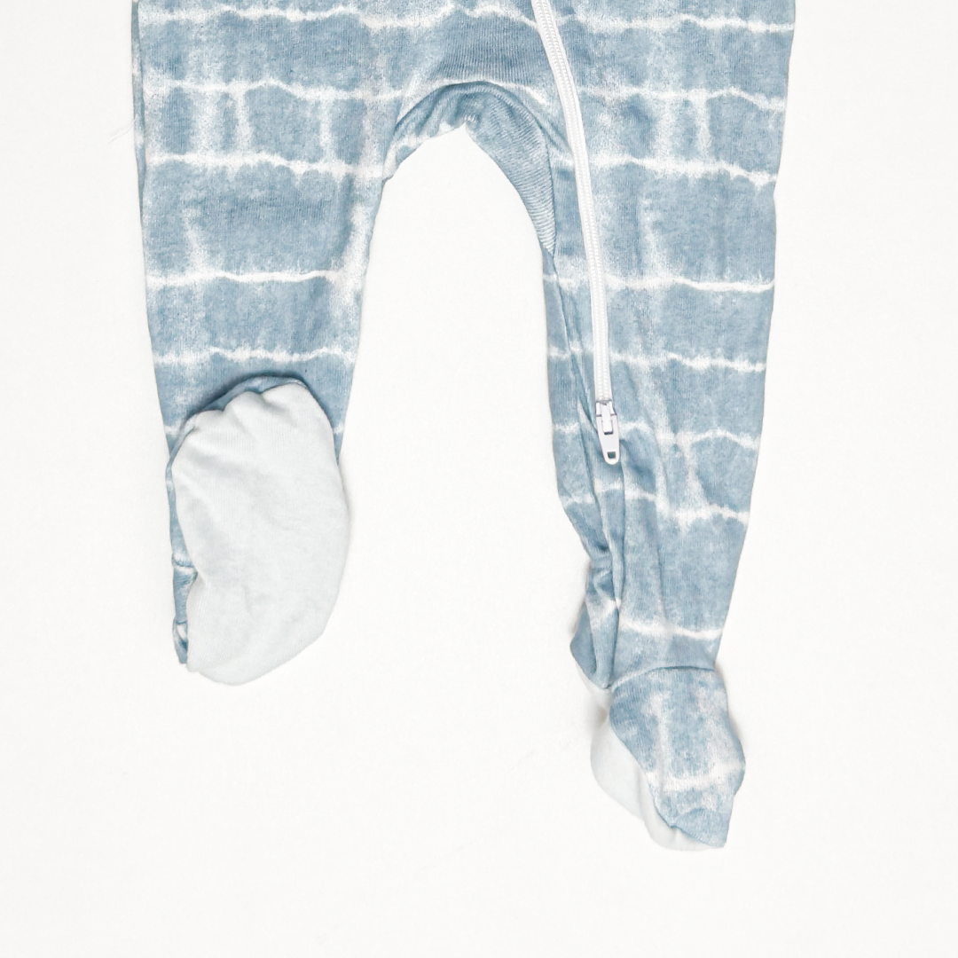 BLUE DIED ZIPPER SLEEPSUIT
