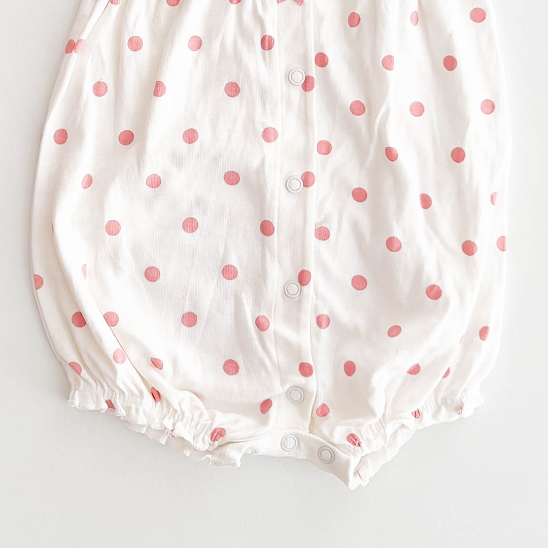 WHITE PINK POLKA DOTTED JUMPSUIT