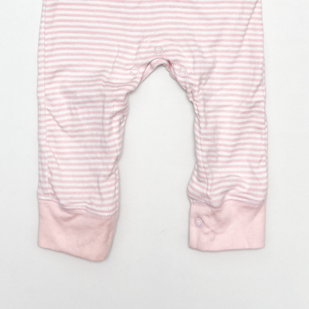PINK AND WHITE STRIPED ROMPER