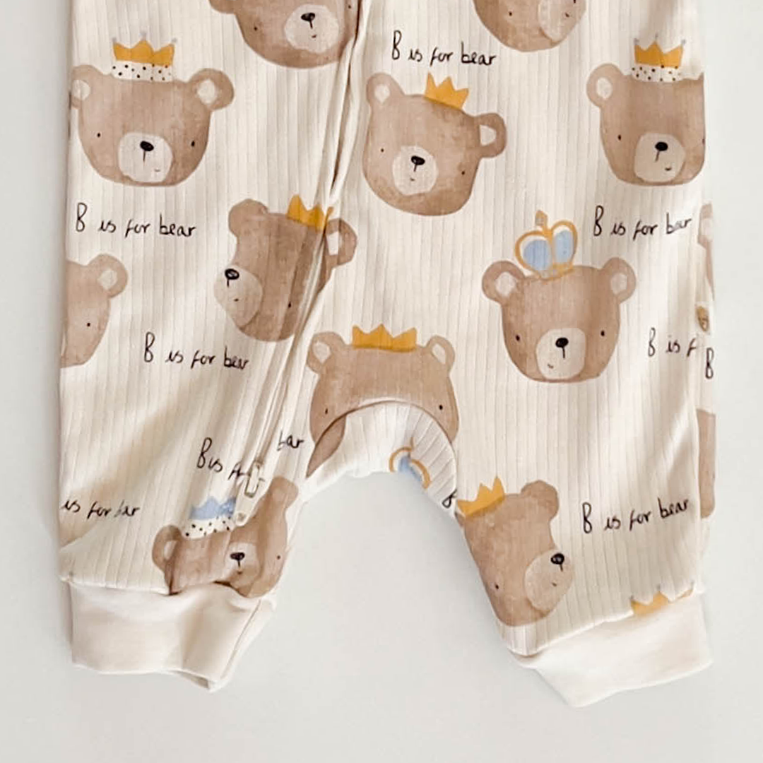 UNISEX TEADDYBEAR RIBBED ROMPER