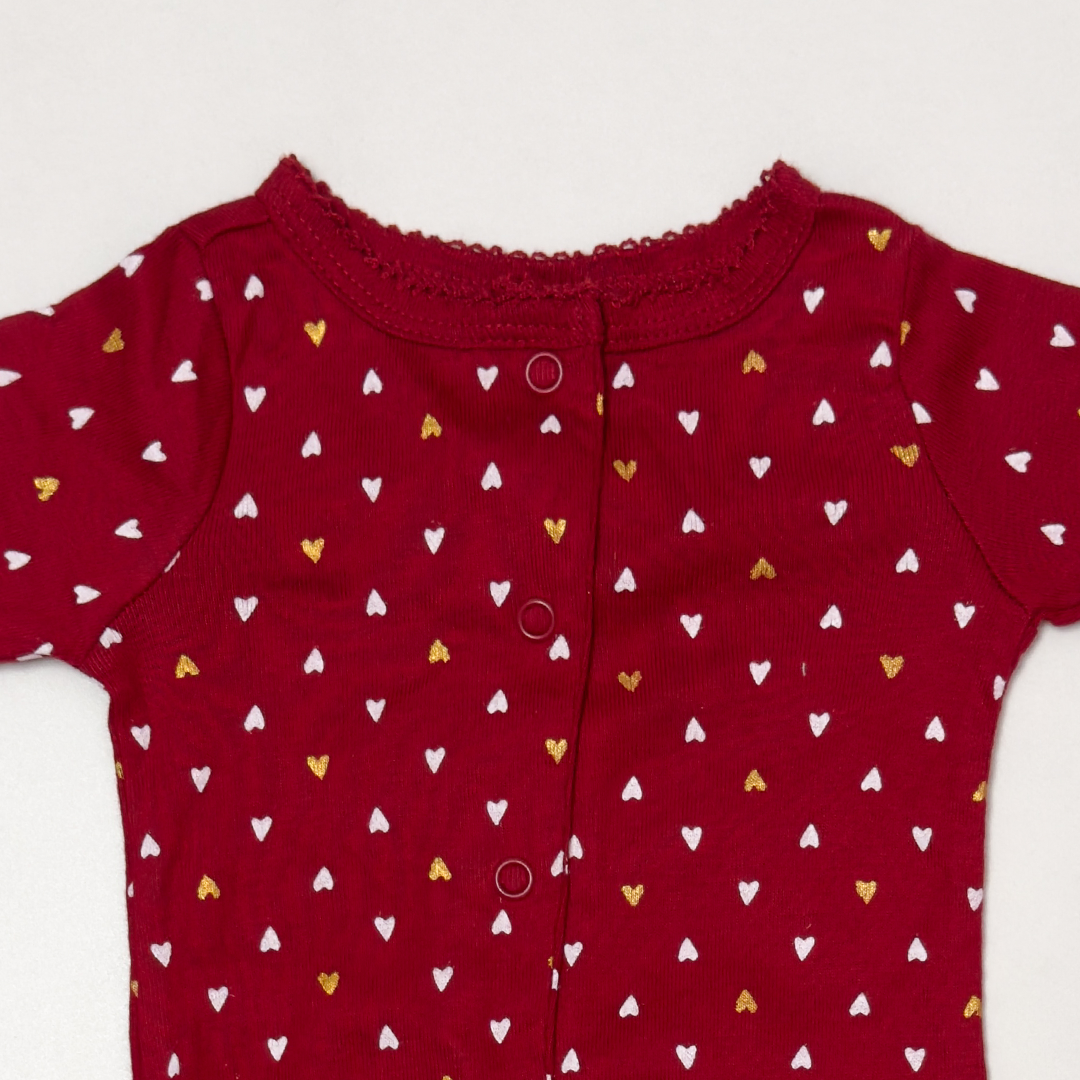 RED LOVE PRINTED SLEEPSUIT