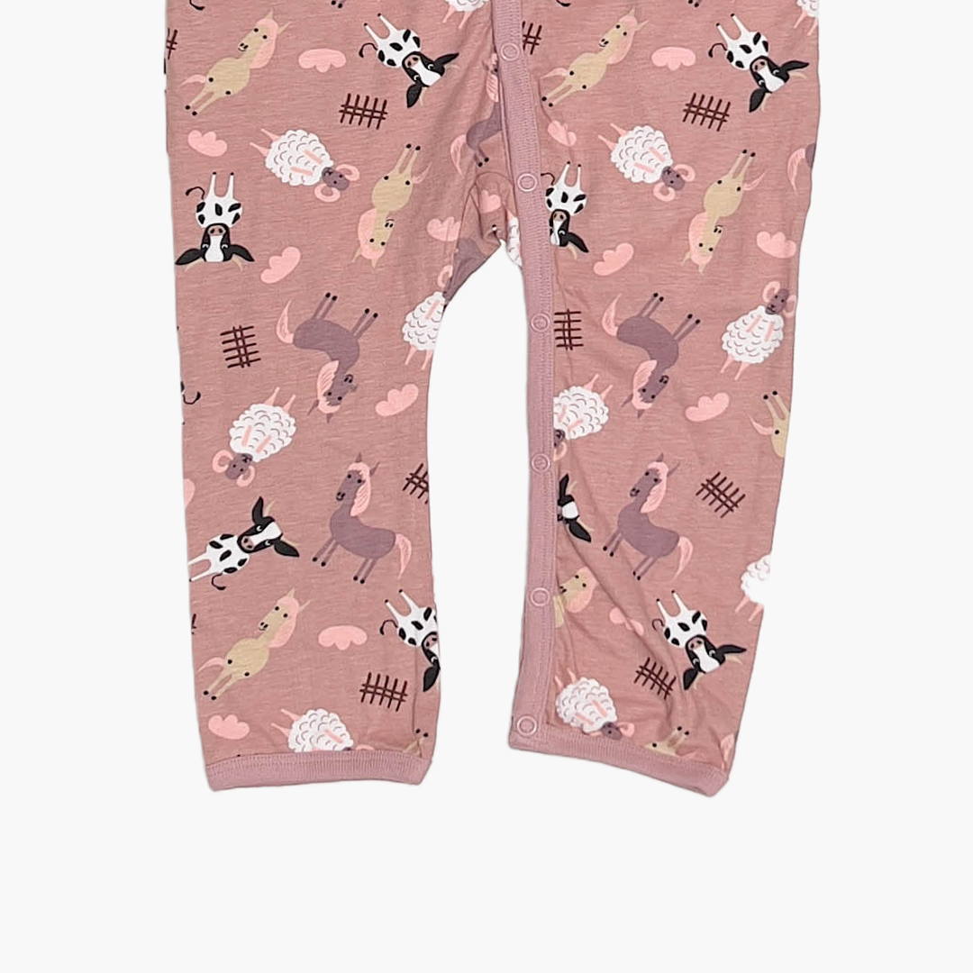 BROWN PATTERNED ROMPER