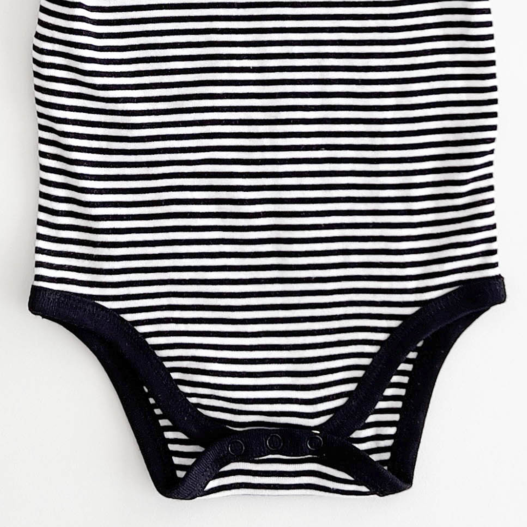BLACK AND WHITE TRIPED ONESIE