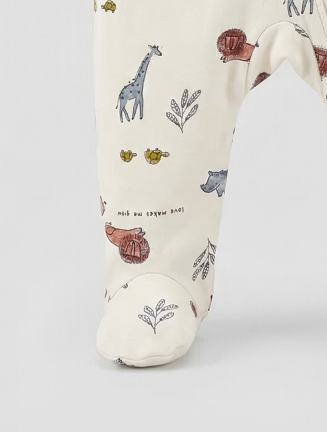 ANIMAL PRINTED ZIPPER SLEEPSUIT
