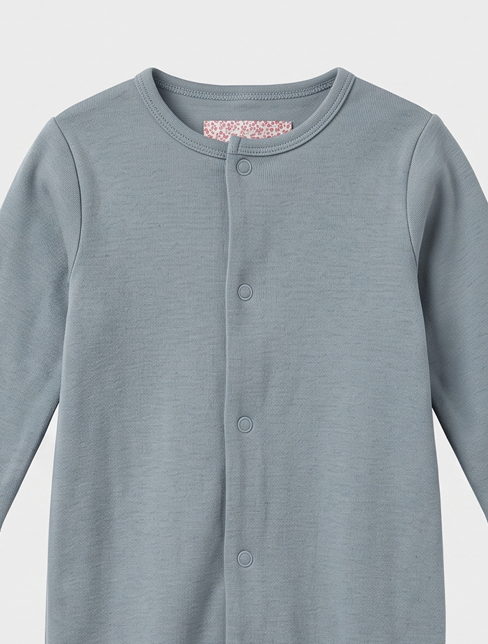 Blue grey button sleepsuit