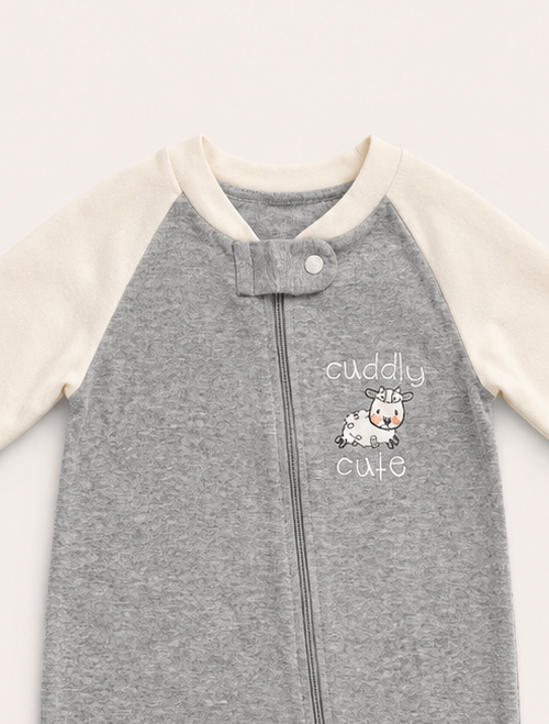 Grey zipper sleepsuit