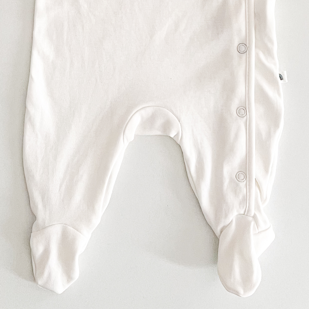 White born in 2023 sleepsuit