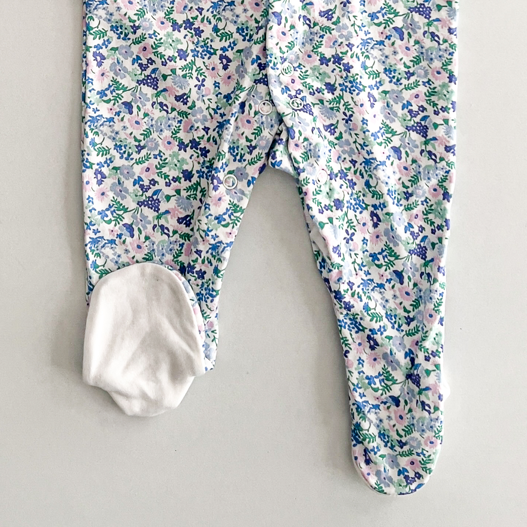 Purple and blue floral sleepsuit