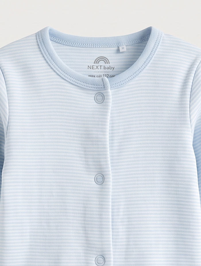 Blue stripes button sleepsuit
