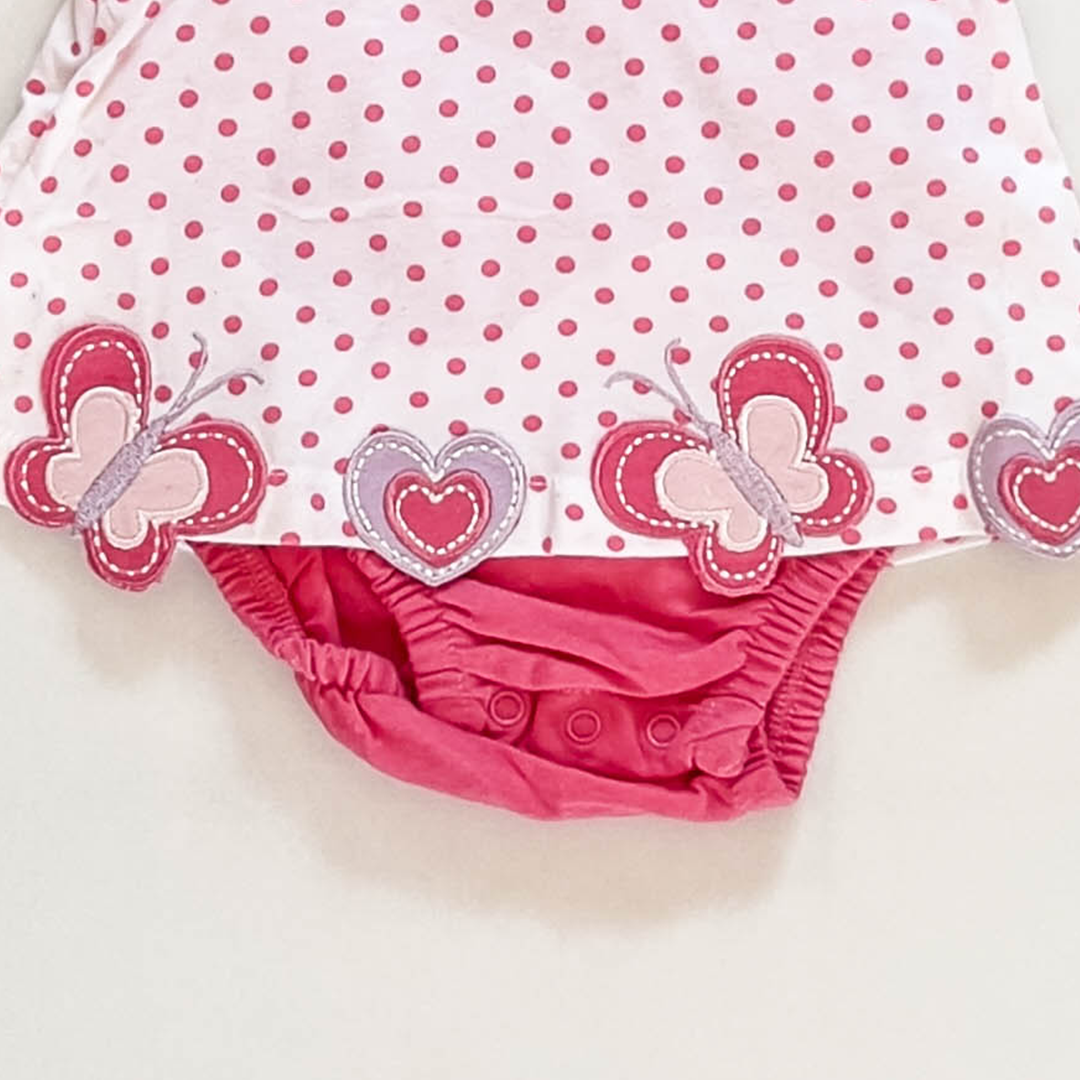 PINK POLKA FLORAL SUNSUIT