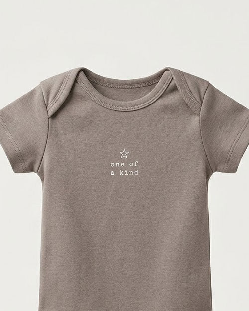 Dark grey printed onesie