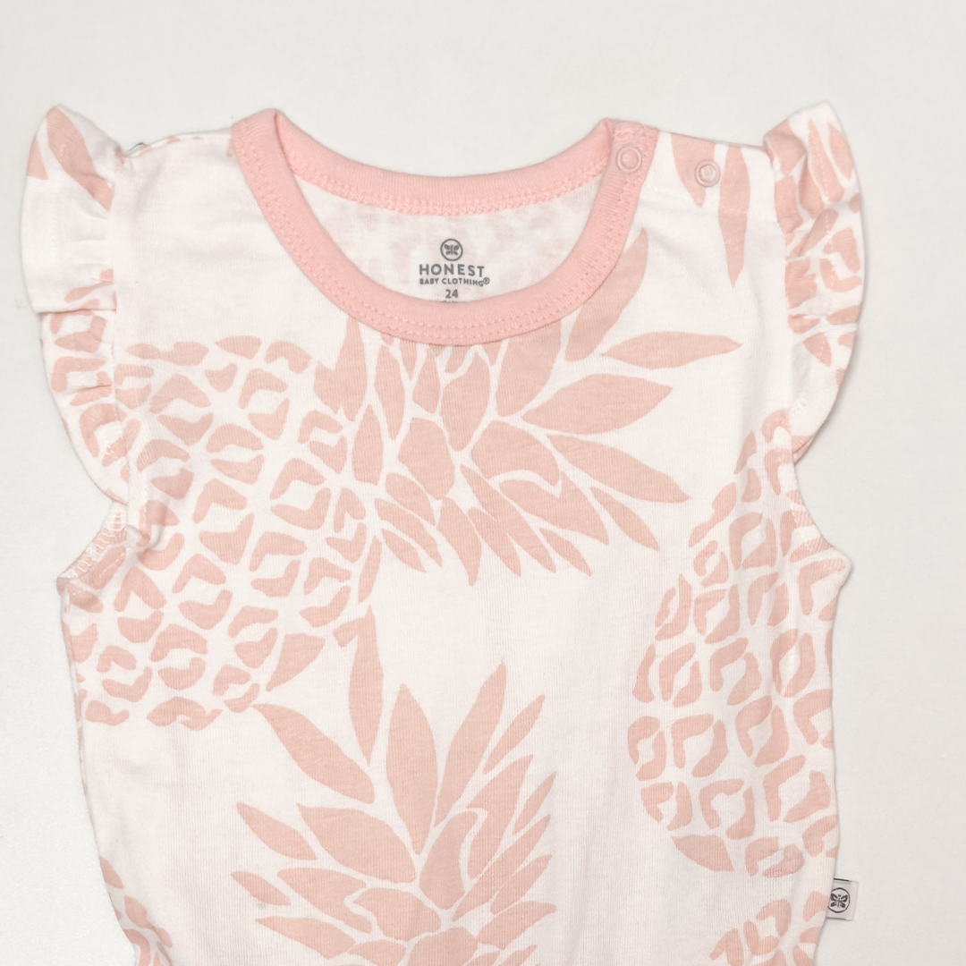 PEACH PRINTED SUNSUIT