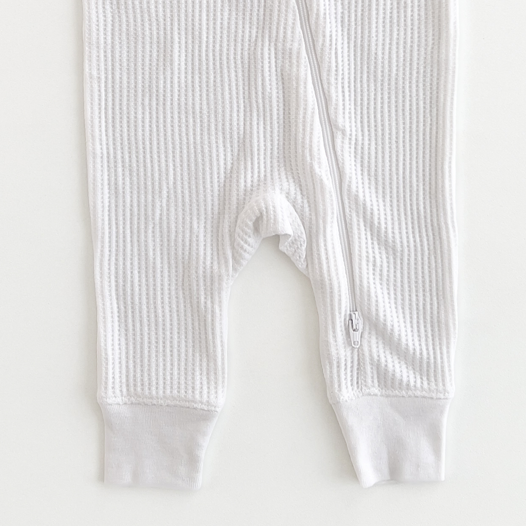 PURE WHITE RIBBED ROMPER