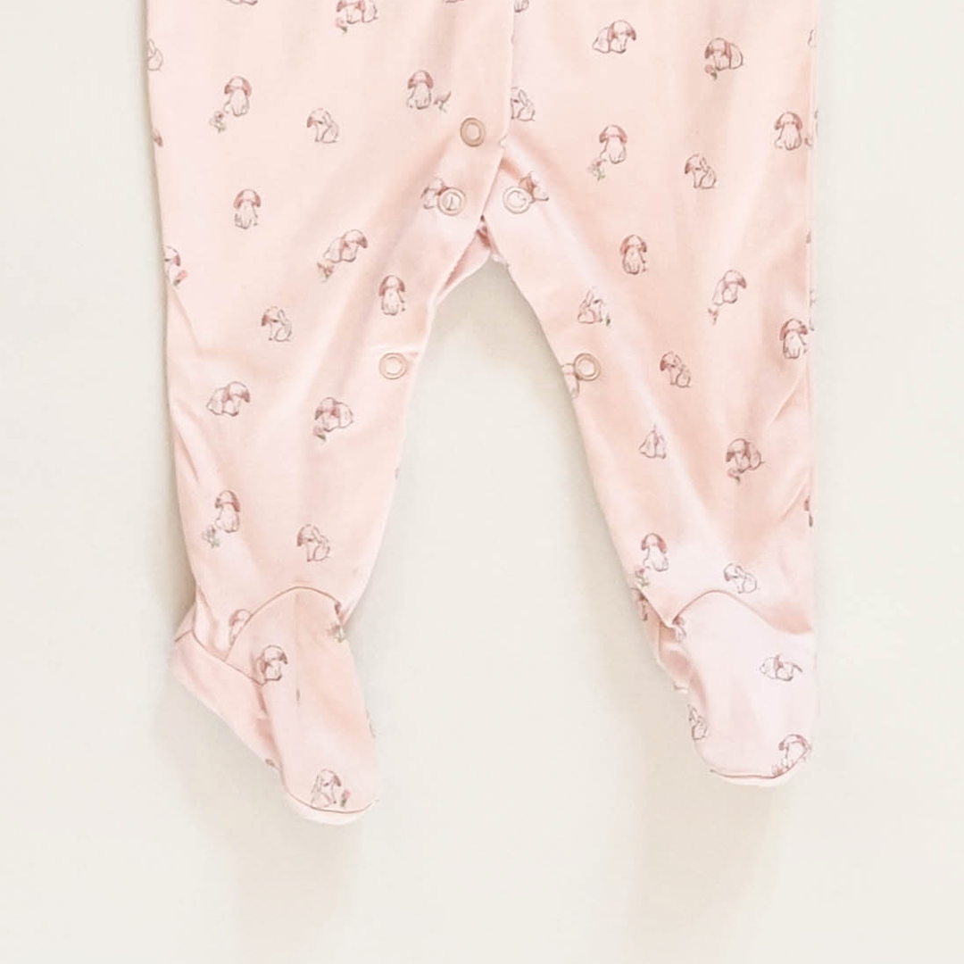 PINK ANIMAL PATTERNED SLEEEPSUIT
