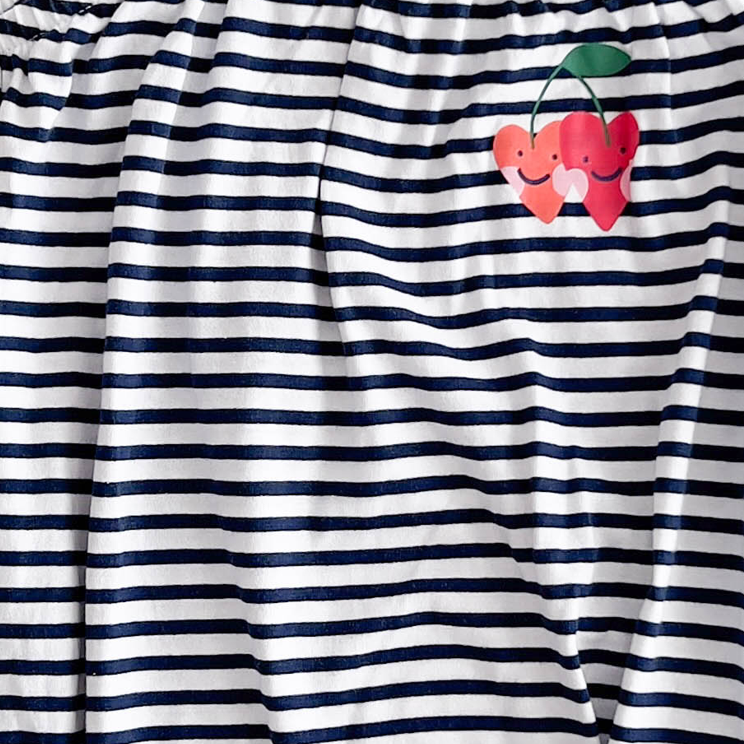 NAVY BLUE STRIPED FANCY ONESIE